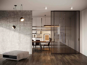 LADY - Wooden room divider by CARMINATI SERRAMENTI - view 2